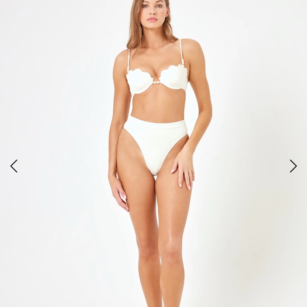 L*Space Sunrise Shell Bikini Top with French Bikini Bottom NWOT Never Worn!